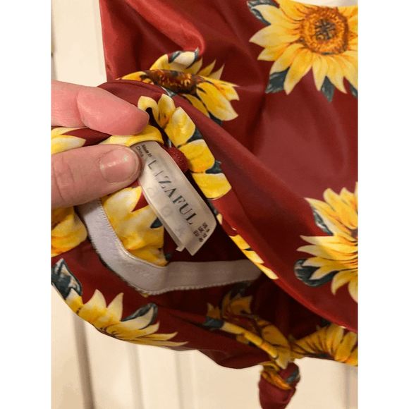 ZAFUL NWT Sunflower Knot Reversible High Waisted Tankini Swimsuit Women Scoop Ne - Picture 4 of 4